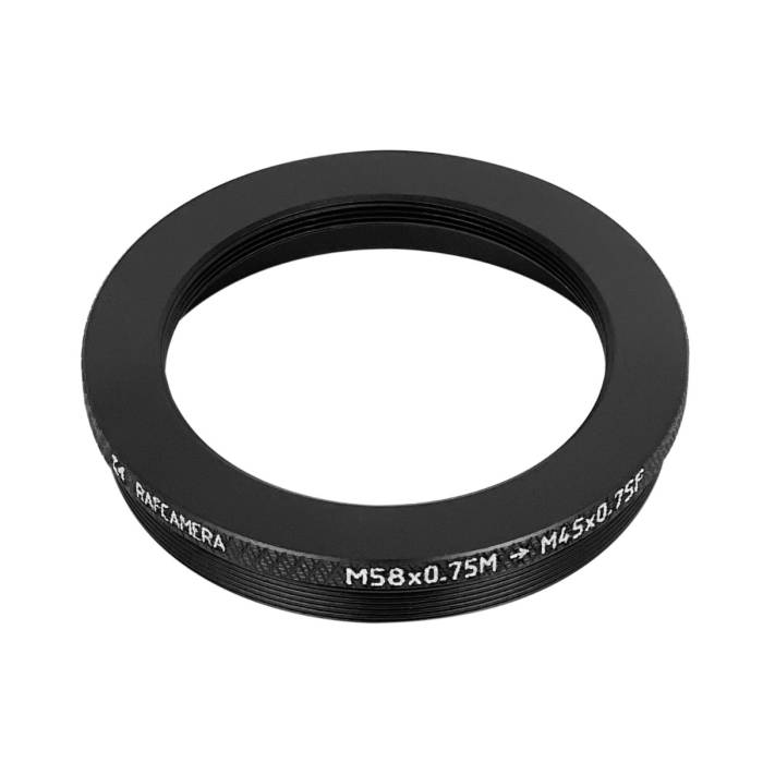 M58x0.75 male to M45x0.75 female thread adapter