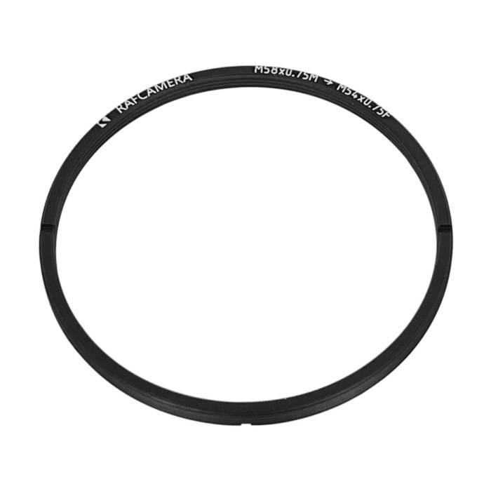 M58x0.75 male to M54x0.75 female thread adapter, flangeless