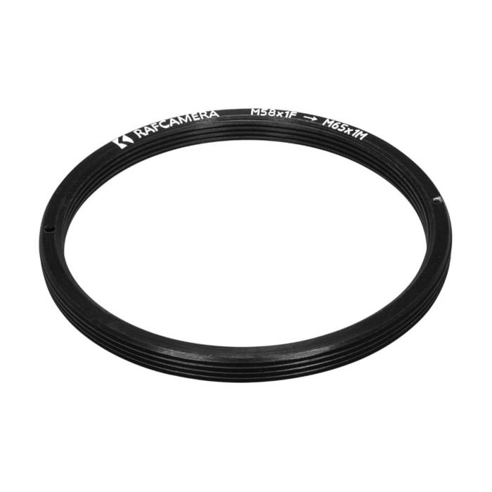 M58x1 female to M65x1 male thread adapter, flangeless