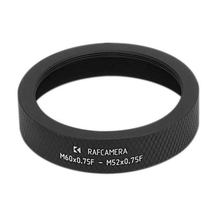 M60x0.75 female to M52x0.75 female thread adapter