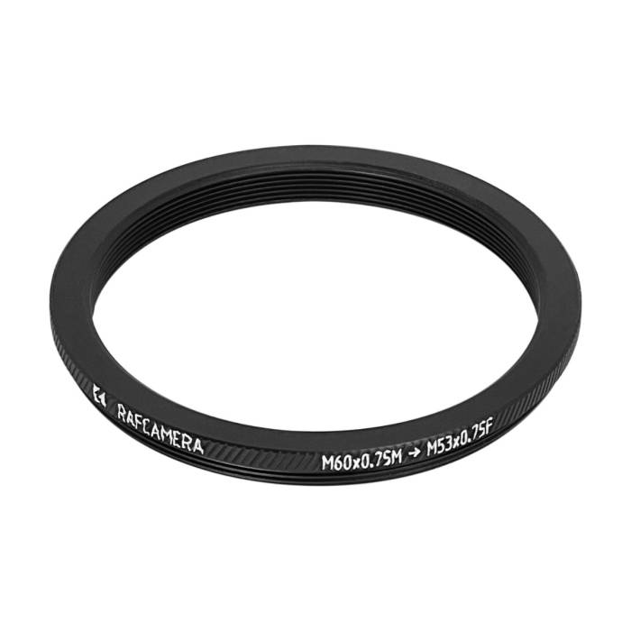 M60x0.75 male to M53x0.75 female thread adapter