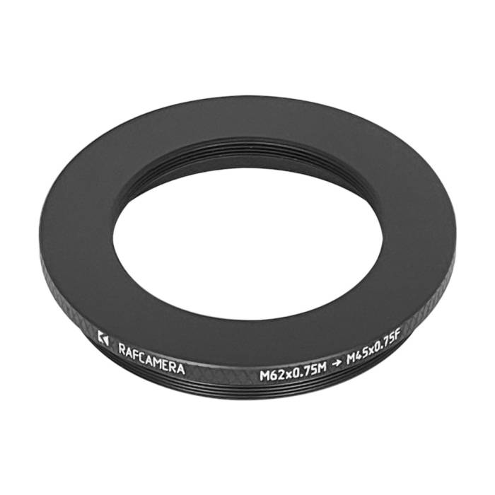 M62x0.75 male to M45x0.75 female thread adapter