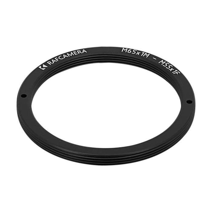 M55x1 female to M65x1 male thread adapter, flangeless