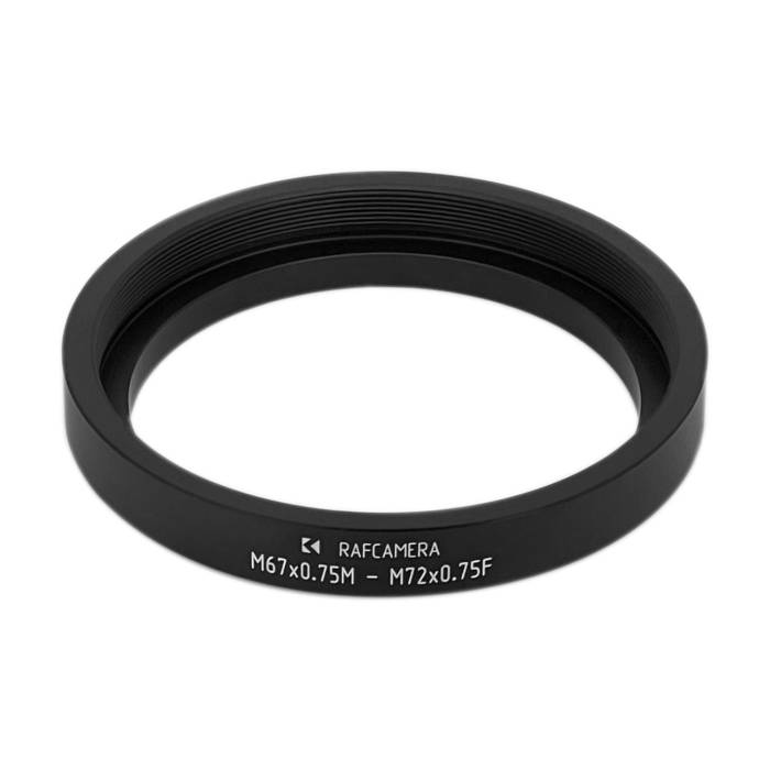 M67x0.75 male to M72x0.75 female thread adapter