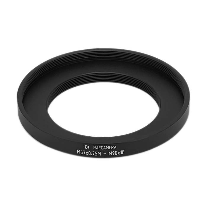 M67x0.75 male to M90x1 female thread adapter
