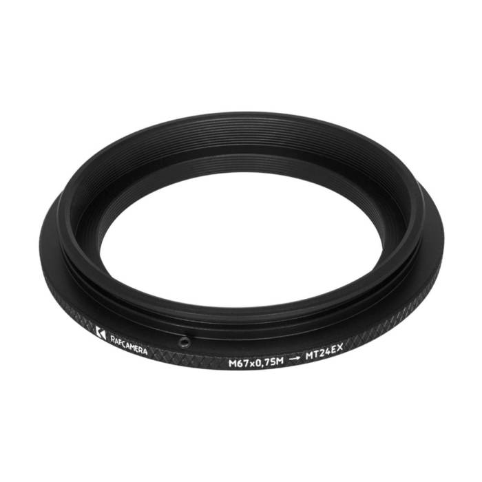 M67x0.75 male thread to Canon Twin Lite MT-24EX adapter