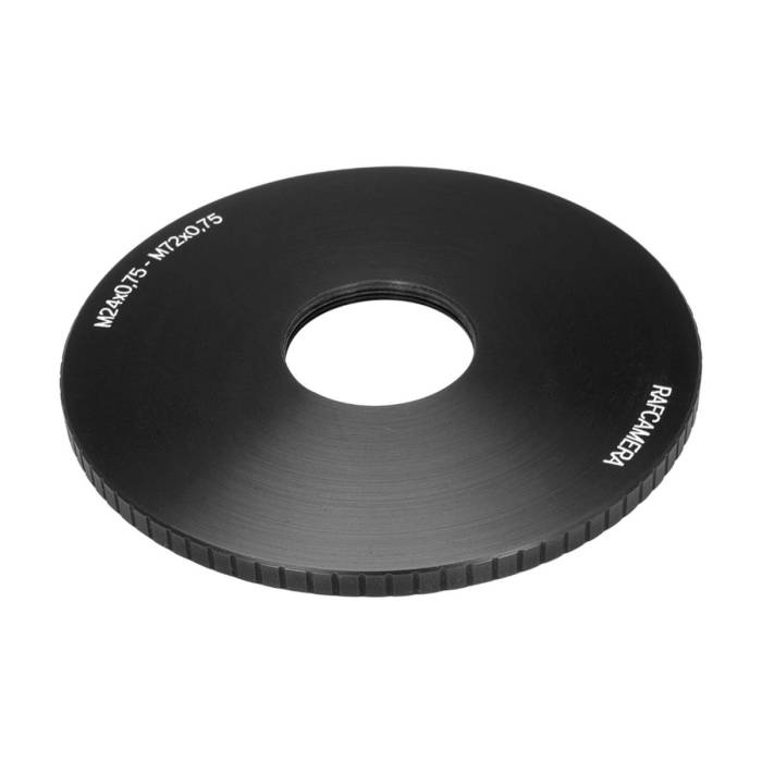 M72x0.75 male to M24x0.75 female thread adapter (72mm to 24mm step-down ring)