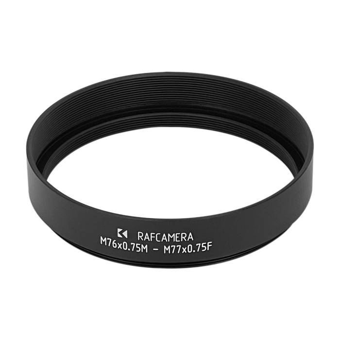 M76x0.75 male to M77x0.75 female thread adapter