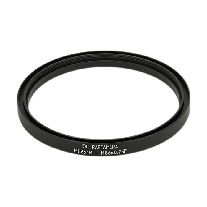 M86x1 male to M86x0.75 female thread adapter