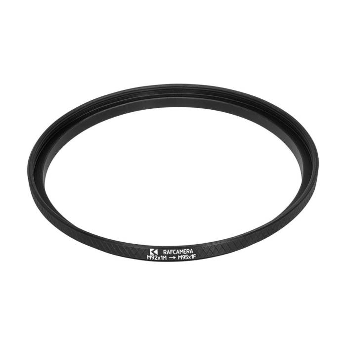 M92x1 male to M95x1 female thread adapter (92mm to 95mm step-up ring)