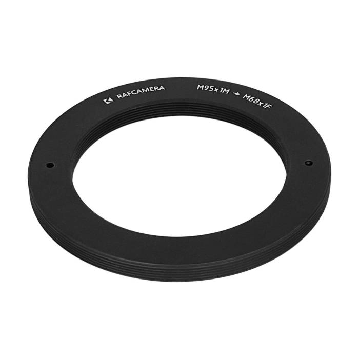 M95x1 male to M68x1 female thread adapter, flangeless