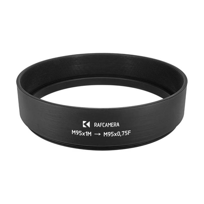 M95x1 male to M95x0.75 female thread adapter (step-down ring), 20mm long