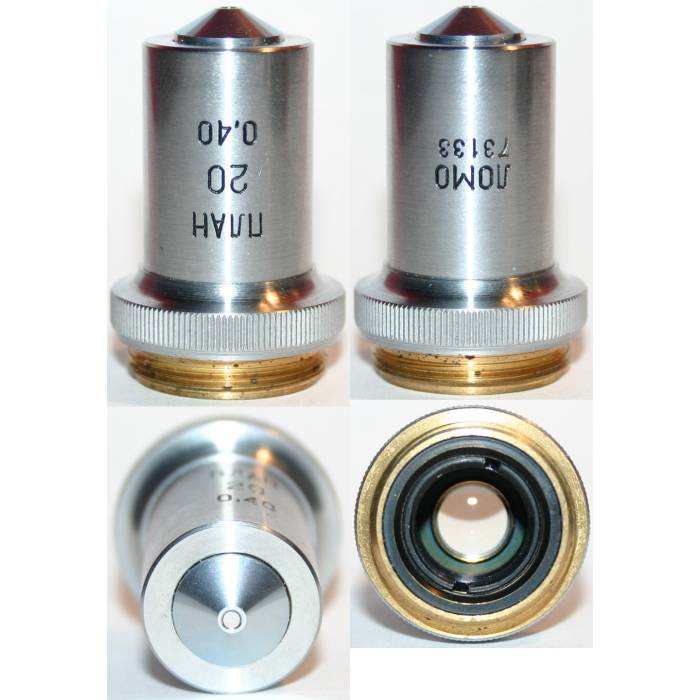 LOMO Microscope Objective - Planachromat 20x0.40
