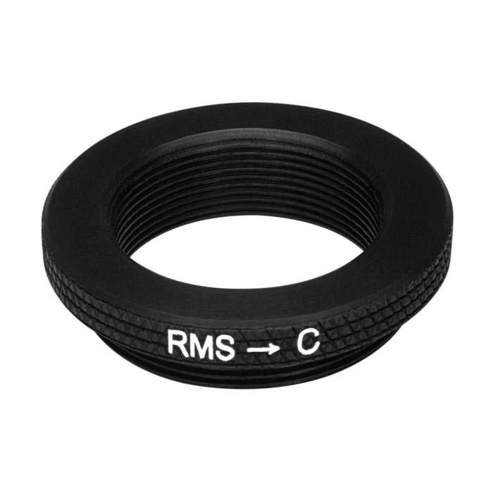 RMS female to C-mount male thread adapter, 4mm, black
