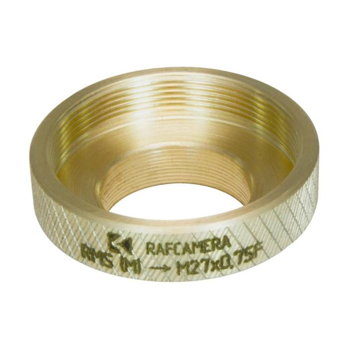 RMS male to M27x0.75 female thread adapter, bronze