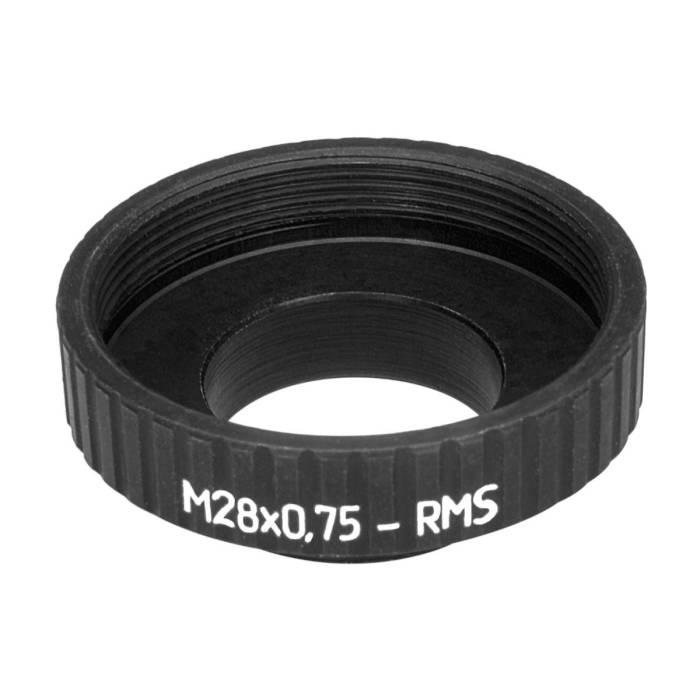 RMS male to M28x0.75 female thread adapter, black