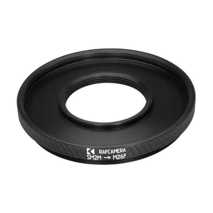 SM2 male to M26x0.75 (36tpi) female thread adapter (SM2 to 26mm step-down ring)