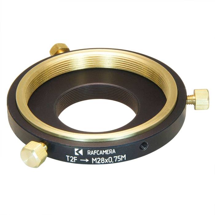 T2 female to M28x0.75 male thread adapter, adjustable