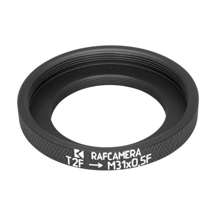 M42x0.75 (T2) female to M31x0.5 female thread adapter for SvBony SV161