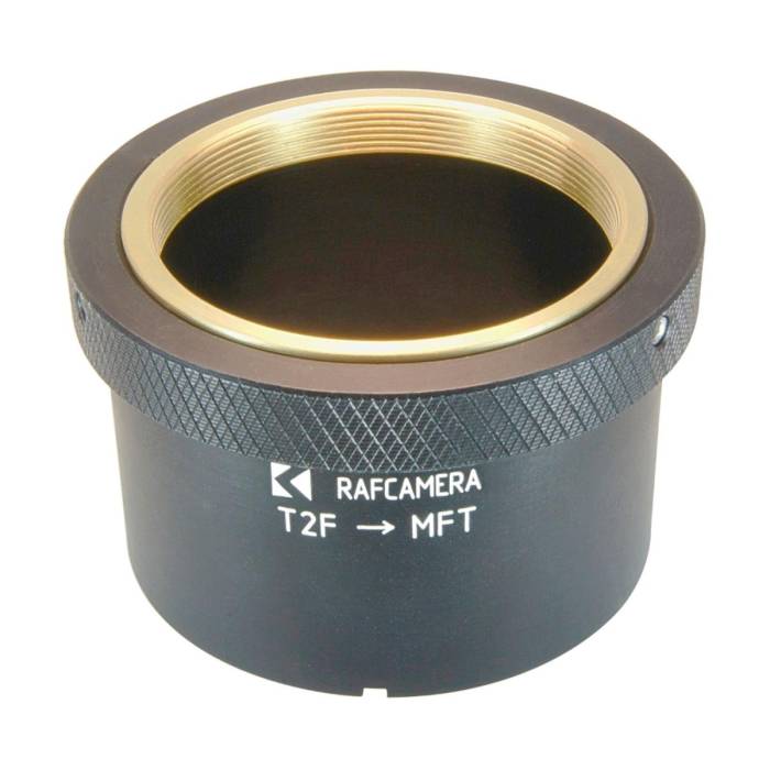T2 female thread to MFT (micro 4/3) camera mount adapter with bronze insert