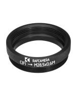 C-mount female to M28.5x0.6 male (1.25″ astronomy filters) thread adapter