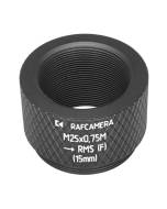 M25x0.75 male to RMS female thread microscope adapter, 15mm, black
