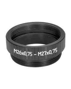 M27x0.75 male to M26x0.75 female thread adapter, black