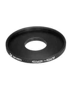 M23.5x0.5 male to M52x0.75 female filter step-up ring (Cooke Kinic 1.5/1″ lens)