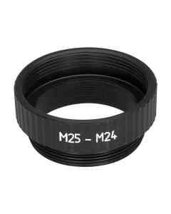 M24x0.75 male to M25x0.75 female thread adapter, black