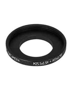 M25.5x0.5 male to M37x0.75 female thread adapter (25.5mm to 37mm step-up ring)