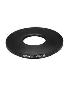 M55x0.75 male to M25x0.75 female thread adapter (55mm to 25mm step-down ring)