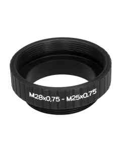 M25x0.75 male to M28x0.75 female thread adapter, black