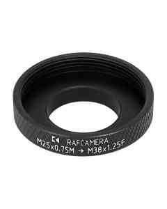M25x0.75 male to M38x1.25 female thread adapter for Nikon AZ objectives