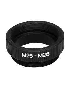 M26x0.75 male to M25x0.75 female thread adapter, black
