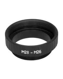 M26x0.75 male to M28x0.75 female thread adapter, black
