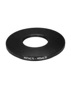 M55x0.75 male to M27x0.75 female thread adapter (55mm to 27mm step-down ring)
