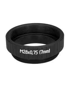 7mm extender for M28x0.75 microscope objectives, black