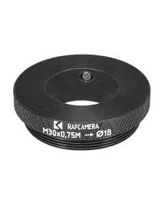 18mm ID to M30x0.75 male thread adapter for Minolta 5400 DPI scanner lens
