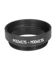 M30x0.75 male to M32x0.75 female thread adapter, black