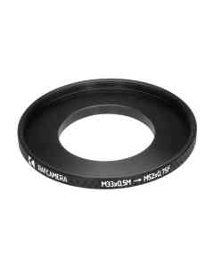 M33x0.5 male to M52x0.75 female thread adapter (33mm to 52mm step-up ring)