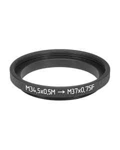 M34.5x0.5 male to M37x0.75 female thread adapter (34.5mm to 37mm step-up ring)