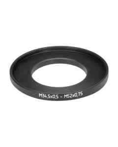 M34.5x0.5 male to M52x0.75 female thread adapter (step-up ring for El-Nikkors)