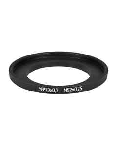 M39.3x0.7 male to M52x0.75 female thread adapter (39.3mm to 52mm step-up ring)