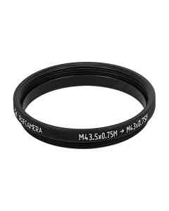 M43.5x0.75 male to M43x0.75 female thread adapter (43.5mm to 43mm step-down ring)