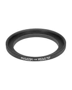 M45x0.5 male to M52x0.75 female thread adapter (45mm to 52mm step-up ring)