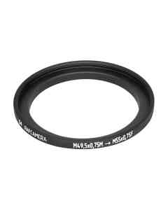 M49.5x0.75 male to M55x0.75 female thread adapter (filter step-up ring)