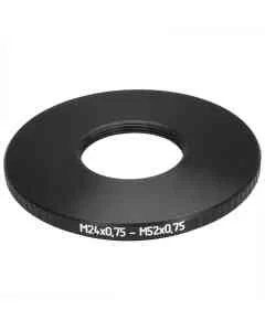 M52x0.75 male to M24x0.75 female thread adapter (52mm to 24mm step-down ring)