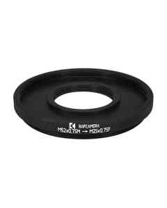 M52x0.75 male to M25x0.75 female thread adapter (52mm to 25mm step-down ring)