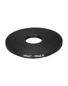 M55x0.75 male to M19x0.75 female thread adapter (55mm to 19mm step-down ring)