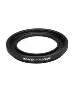 M55x0.75 male to M40x36tpi female thread adapter (55mm to 40mm step-down ring)